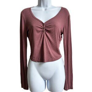 ✨3 for $18✨ Purple Long-Sleeve Crop Top